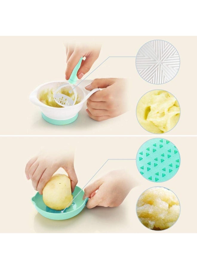 Matyz Versatile Baby Food Maker Set - Toddler Food Mills with Mash Bowl, Hand Masher, Citrus Juicer, Grater - Making Homemade Baby Food - Fruits and Vegetables Masher - BPA Free (Mint Green) - Image 4